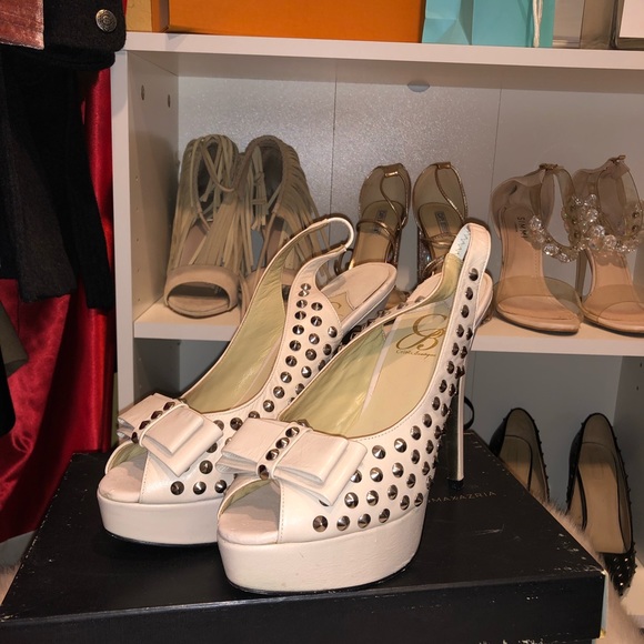 House of CB Shoes Celeb Boutique Studded Nude Heels